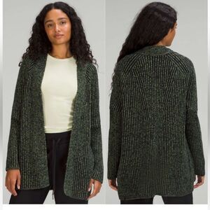 Lululemon Cotton Cashmere Blend Sweater Wrap Size 4 Green Foliage